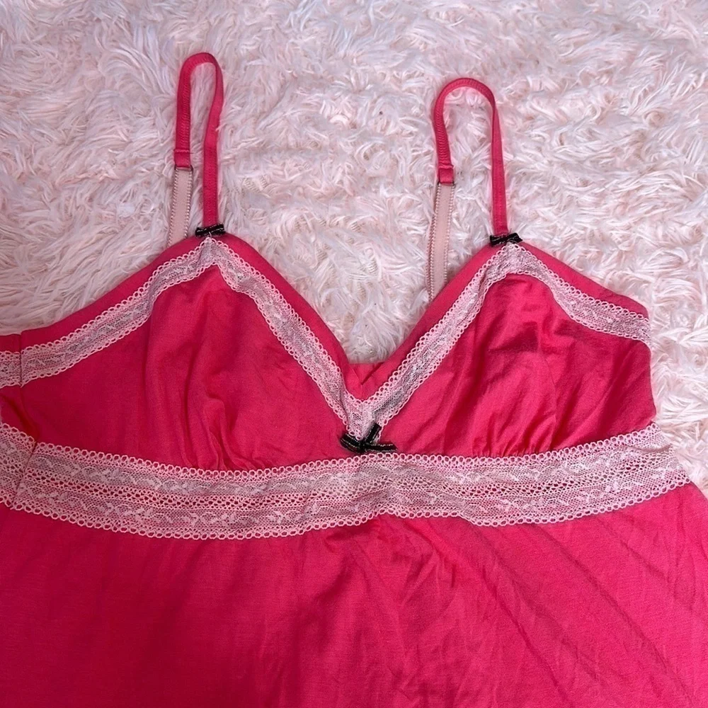 Victoria’s Secret hot pink sleep top super soft tank with lace M